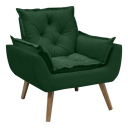 Poltrona Opala Conforto Decorativa em Veludo com Pés Palito - Verde - 4