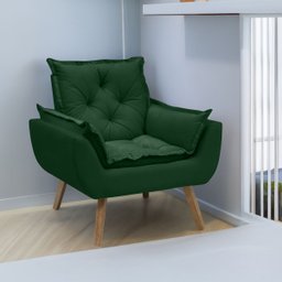Poltrona Opala Conforto Decorativa em Veludo com Pés Palito - Verde - 2