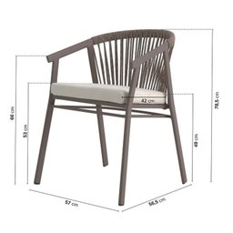 Conjunto Jardim e Varanda 1 Mesa Redonda 130cm 4 Cadeiras com Braços Refúgio Cabecasa Madeiramadeira - 4