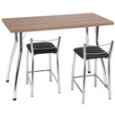 Ver imagem 2 de Conjunto Mesa e Cadeiras para Cozinha Nicole Cromado/Preto/Mel
