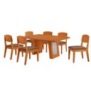 Ver imagem 2 de Mesa de Jantar Carolina 180cm Tampo MDF Canto Copo com 6 Cadeiras Copper