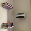 Ver imagem 3 de Kit 8 Suportes para Livros Prateleira Flutuante Estilo Moderno Aço Resistente Branco