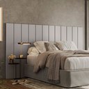 Ver imagem 1 de Cabeceira Modulada Cama Box Casal/Queen/King 240cm 12 Módulos Aurora Cinza