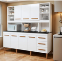 Ver imagem 2 de Kit de Cozinha Atenas 7 Portas Branco - Kaiki Móveis