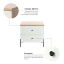 Ver imagem 7 de Mesa de Cabeceira 2 Gavetas com Pés de Aço Carbono Ilium Marrom