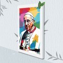 Ver imagem 1 de Quadro Decorativo Papa Pop Art + Vidro 33x25 Sala Studio:branco