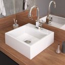 Ver imagem 1 de Kit 2 Cubas Q355 com Torneira Luxo 1195 Metal Válvula Click 1 Polegada G Sifão Pvc Flexível Compace