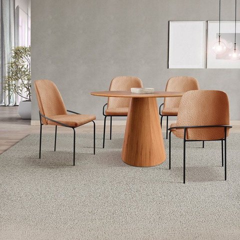 Conjunto de Mesa de Jantar Cone 108cm e 4 Cadeiras Maya Laranja