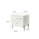 Ver imagem 4 de Mesa de Cabeceira 2 Gavetas com Pés de Aço Carbono Luna Branco