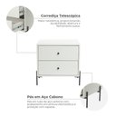 Ver mais imagens de Mesa de Cabeceira 2 Gavetas com Pés de Aço Carbono Luna Branco