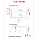 Ver imagem 3 de Kit 3 Cubas de Apoio para Banheiro Q45w Retangular Compace