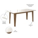 Ver imagem 2 de Mesa de Jantar Liz 6 Lugares Vidro 160cm Off White Pallazio