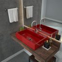 Ver imagem 1 de Kit 2 Cubas para Banheiro Rt55w Retangular Florenza Compace