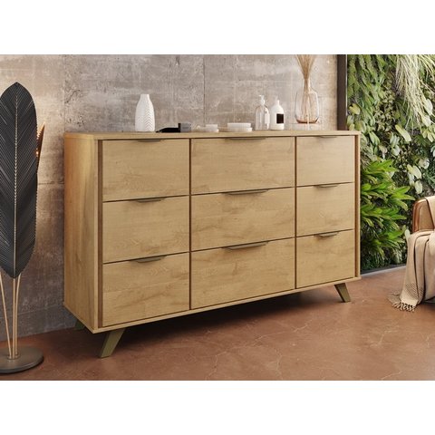 COMODA BUFFET OLIMPIA 9 GAV 100% MDF AMENDOA
