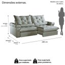 Ver imagem 2 de Sofá Retrátil e Reclinável Veneza 280m Pillow com 18cm Fibra Siliconada - Movenzo Estofados