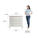 Ver imagem 4 de Cômoda para Quarto 3 Gavetas 90cm com Pés em Aço Carbono Ilium Marrom/Itapuã