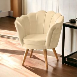 Kit 2 Poltrona Pétala para Sala Quarto Escritório Decoração:bege - 4