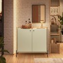 Ver imagem 1 de Aparador Buffet para Sala de Jantar 92cm 2 Portas Pés em Aço Carbono Linus Marrom/Itapuã