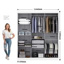 Ver imagem 3 de Guarda Roupa Casal MDP 6 Portas 2 Gavetas Slim