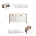 Ver mais imagens de Aparador Buffet para Sala de Jantar 136cm 2 Portas 3 Gavetas Pés em Aço Carbono Linus