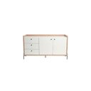 Ver imagem 2 de Aparador Buffet para Sala de Jantar 136cm 2 Portas 3 Gavetas Pés em Aço Carbono Linus
