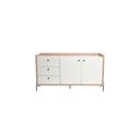 Ver imagem 2 de Aparador Buffet para Sala de Jantar 136cm 2 Portas 3 Gavetas Pés em Aço Carbono Linus Marrom/Itapuã