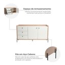 Ver mais imagens de Aparador Buffet para Sala de Jantar 136cm 2 Portas 3 Gavetas Pés em Aço Carbono Linus Marrom/Itapuã