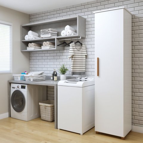 Lavanderia Modulada Florianópolis 1 Porta e 4 Prateleiras