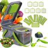 Conjunto Cortador Ralador Manual Multifuncional Cozinha 16 Pecas Cinza Verde - 4