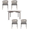 Conjunto Jardim e Varanda 1 Mesa Redonda 4 Cadeiras sem Braços Refúgio CabeCasa MadeiraOriginals - 9