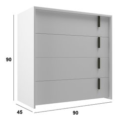 Cômoda 4 Gavetas 90 Cm Largura Melissa - 3