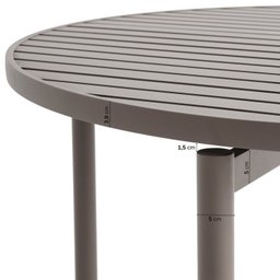 Conjunto Jardim e Varanda 1 Mesa Redonda 130cm 4 Cadeiras sem Braços Refúgio Cabecasa Madeiramadeira - 3