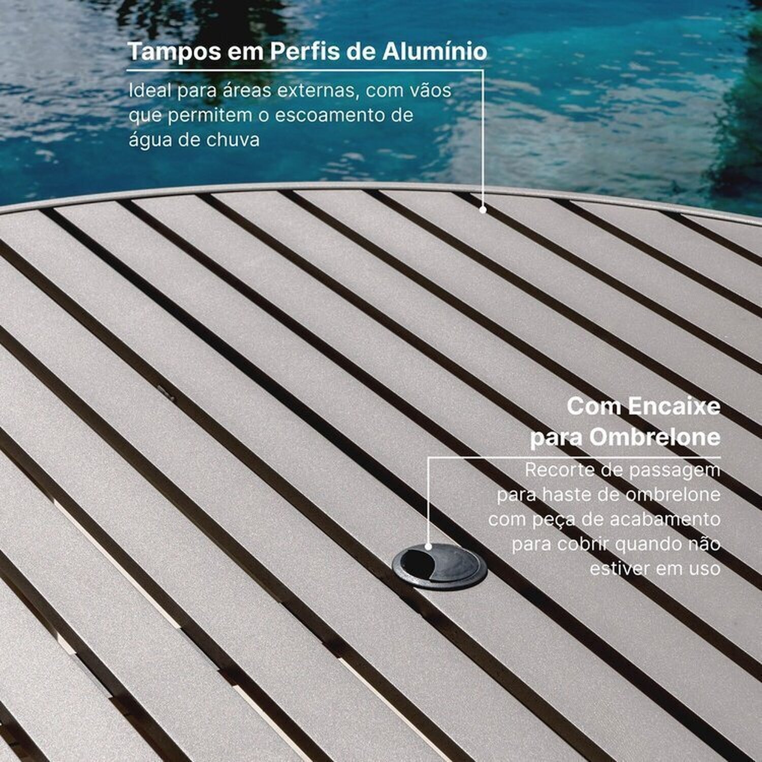 Conjunto Jardim e Varanda 1 Mesa Redonda 130cm 4 Cadeiras sem Braços Refúgio Cabecasa Madeiramadeira - 6