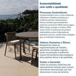 Conjunto Jardim e Varanda 1 Mesa Redonda 130cm 4 Cadeiras sem Braços Refúgio Cabecasa Madeiramadeira - 10