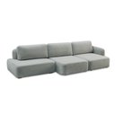 Ver imagem 7 de Conjunto Sala de Estar 1 Sofá Retrátil Modulado 312cm e 1 Poltrona Santiago Bouclê Cinza G89 - Gran