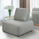 Ver imagem 3 de Conjunto Sala de Estar 1 Sofá Retrátil Modulado 312cm e 1 Poltrona Santiago Bouclê Cinza G89 - Gran