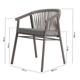 Conjunto Jardim 1 Mesa Ø130cm 4 Cadeiras com Braços 1 Ombrelone Refúgio Cabecasa Madeiramadeira - 4