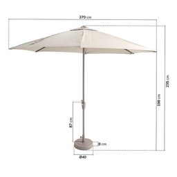 Conjunto Jardim 1 Mesa Ø130cm 4 Cadeiras com Braços 1 Ombrelone Refúgio Cabecasa Madeiramadeira - 5