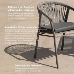 Conjunto Jardim 1 Mesa Ø130cm 4 Cadeiras com Braços 1 Ombrelone Refúgio Cabecasa Madeiramadeira - 8