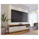 Ver imagem 1 de Estante Home Theater Ambiente Jordão com Pés Off White Freijó - Colibri