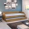 Bicama Solteiro Multifuncional Duo Luxo com Cama Auxiliar em Mdf Premium com 2 Colchões Amendoa - 2