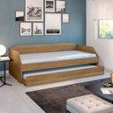 Ver imagem 2 de Bicama Solteiro Multifuncional Duo Luxo com Cama Auxiliar em Mdf Premium com 2 Colchões Amendoa