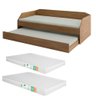 Bicama Solteiro Multifuncional Duo Luxo com Cama Auxiliar em Mdf Premium com 2 Colchões Amendoa - 3