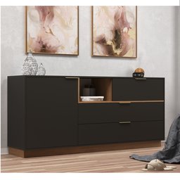 Cômoda 140 Cm 3 Gavetas 1 Porta - 1