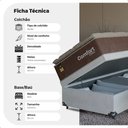 Ver imagem 3 de Cama Box Baú Solteiro + Colchão Comfort Class Pillow Top Marrom/suede Branco