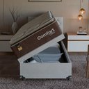 Ver imagem 6 de Cama Box Baú Solteiro + Colchão Comfort Class Pillow Top Marrom/suede Branco