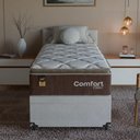 Ver mais imagens de Cama Box Baú Solteiro + Colchão Comfort Class Pillow Top Marrom/suede Branco