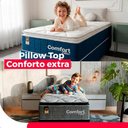 Ver imagem 2 de Cama Box Baú Solteiro + Colchão Comfort Class Pillow Top Marrom/suede Branco