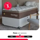 Ver imagem 5 de Cama Box Baú Solteiro + Colchão Comfort Class Pillow Top Marrom/suede Branco