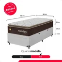Ver imagem 4 de Cama Box Baú Solteiro + Colchão Comfort Class Pillow Top Marrom/suede Branco